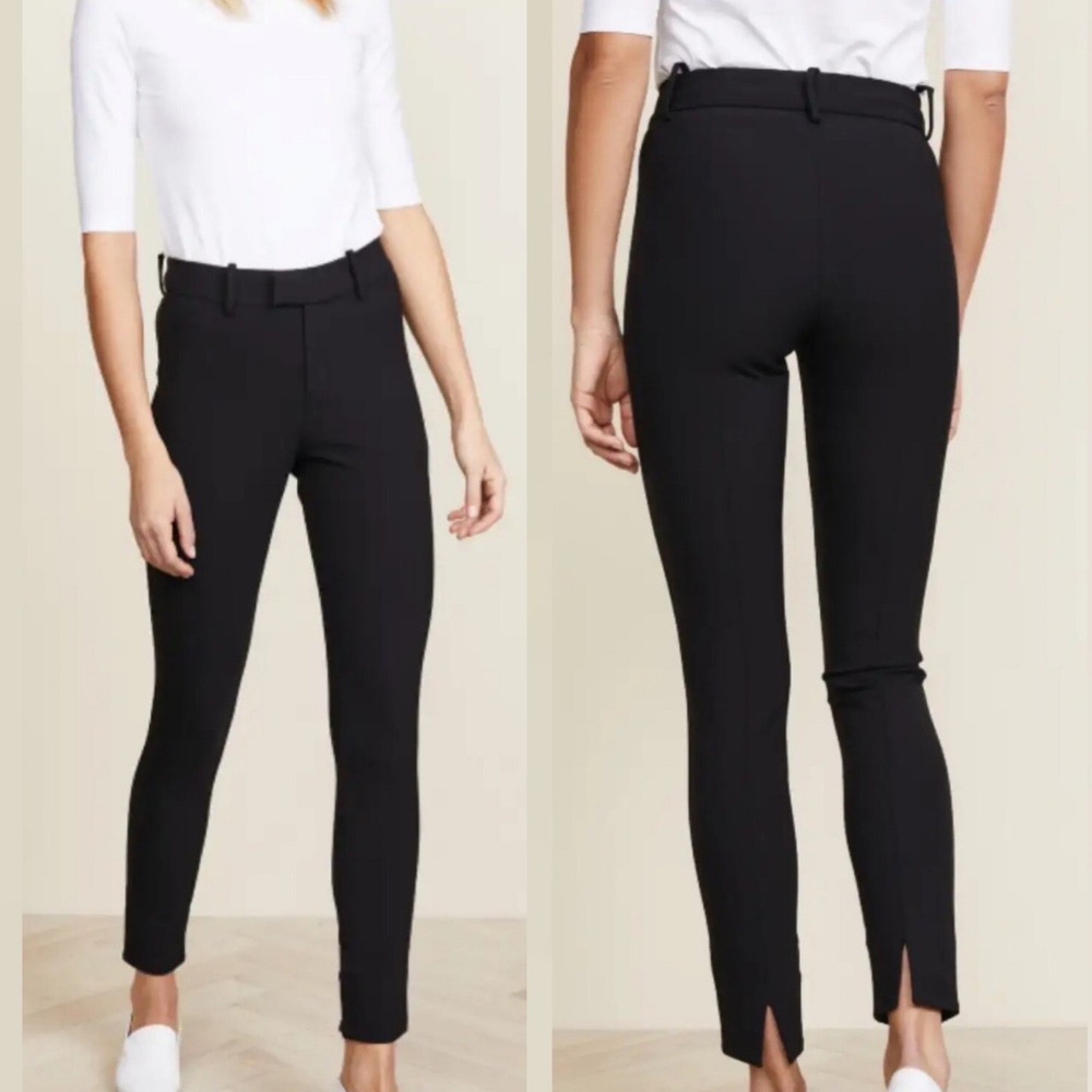 AYR Arrow Pants Womens Size Small Black Trousers Stretch Back Slits Minimalist‎